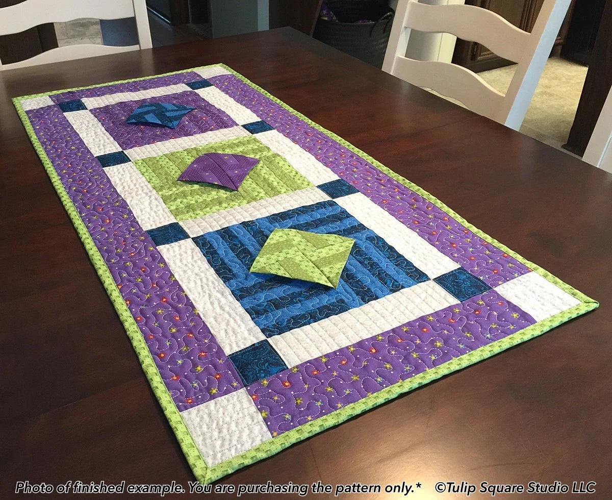 Floating Diamonds Table Runner Downloadable Pattern by Tulip Square