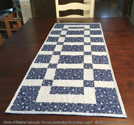 Sidewalks and Squares Table Runner Downloadable Pattern by Tulip Square