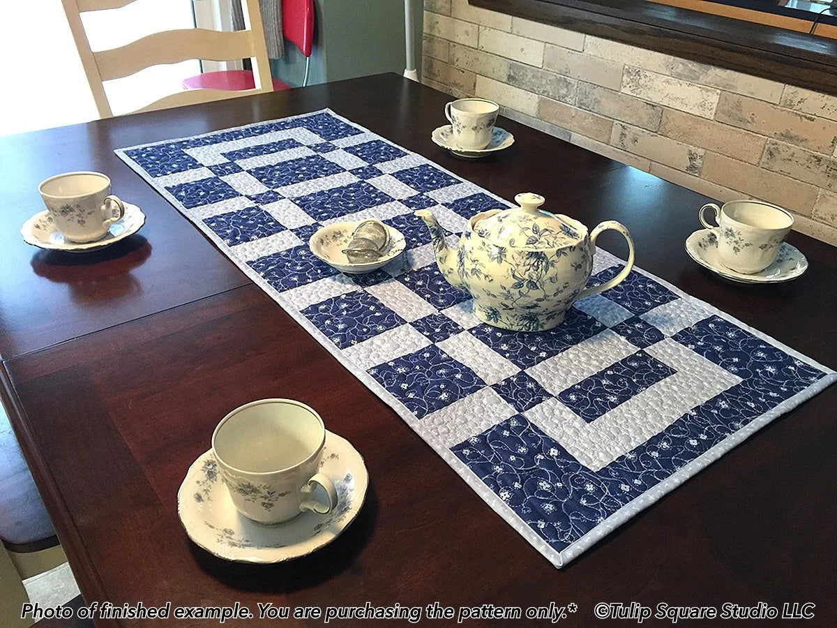 Sidewalks and Squares Table Runner Downloadable Pattern by Tulip Square