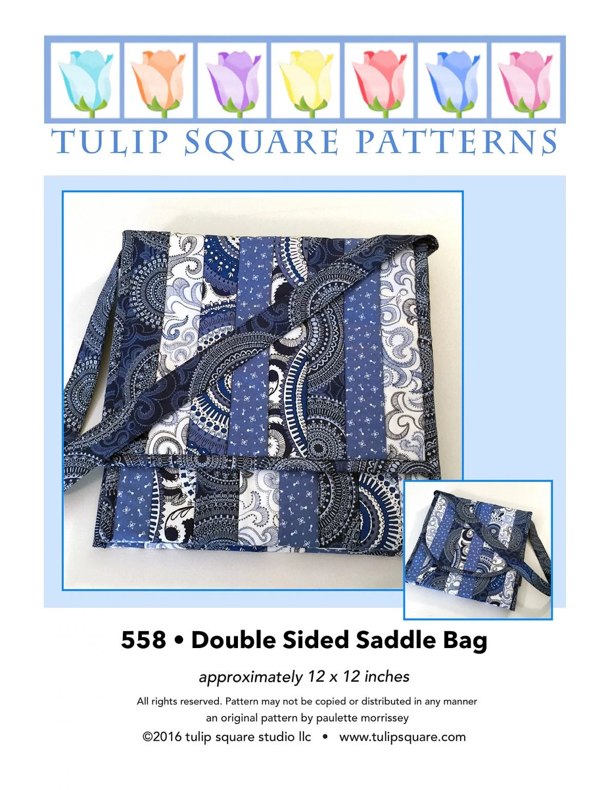 Saddle Bag Downloadable Pattern by Tulip Square Patterns