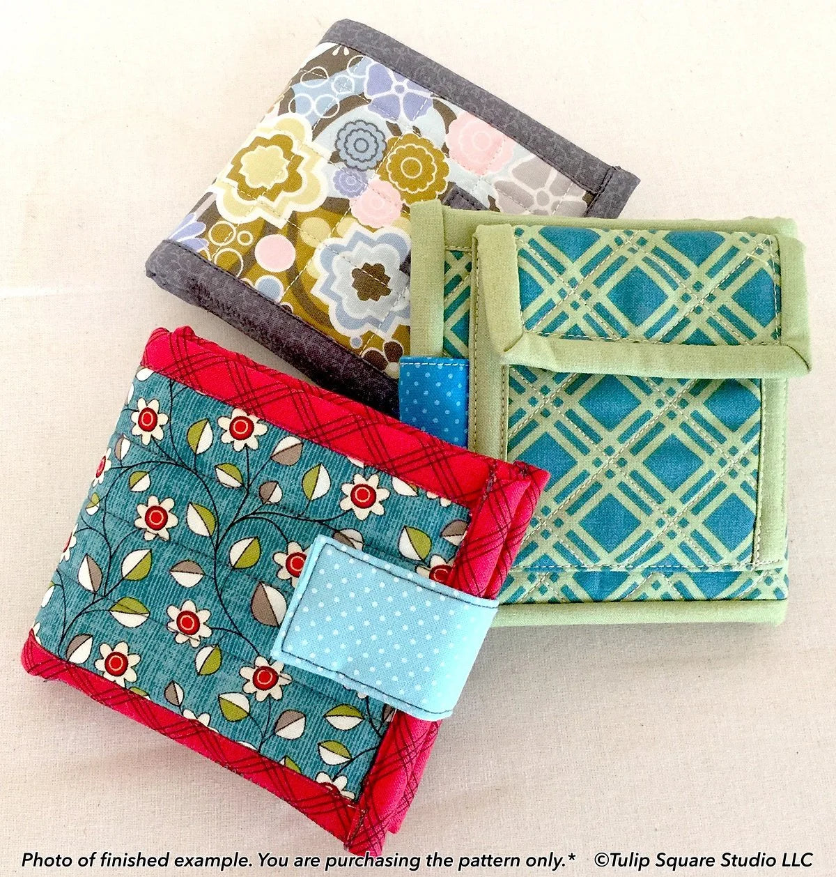 Quilted Bifold Wallet Downloadable Pattern by Tulip Square