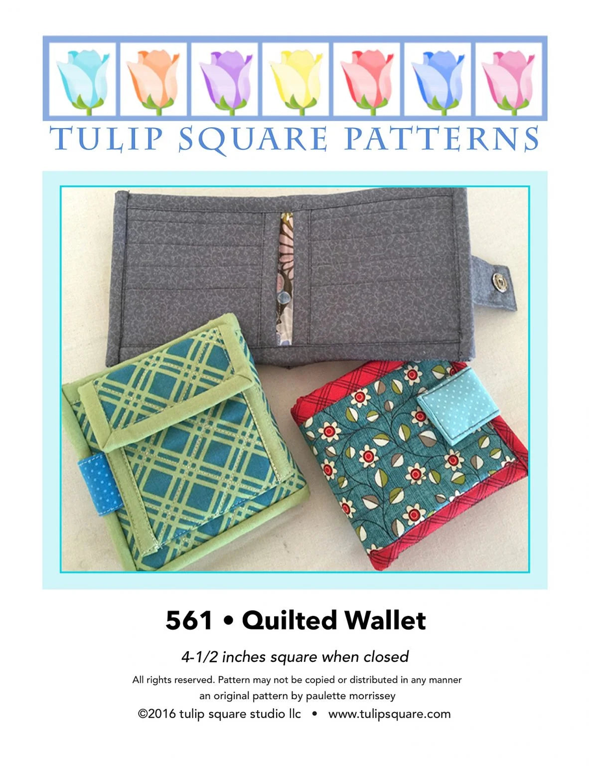 Quilted Bifold Wallet Downloadable Pattern by Tulip Square