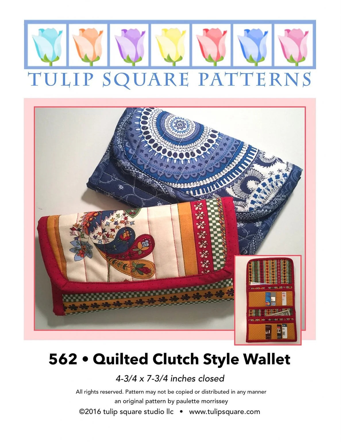 Clutch Style Wallet Downloadable Pattern by Tulip Square