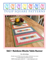 Rainbow Blocks Table Runner Downloadable Pattern by Tulip Square