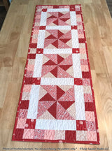 Peppermint Pinwheels Table Runner Downloadable Pattern by Tulip Square