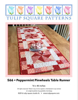 Peppermint Pinwheels Table Runner Downloadable Pattern by Tulip Square