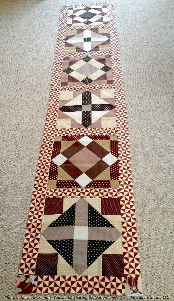 X & O Bed Runner Downloadable Pattern by Tulip Square Patterns