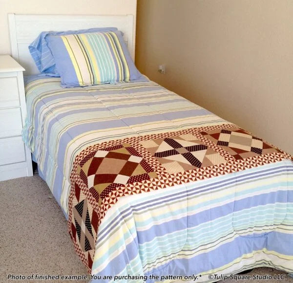 X & O Bed Runner Downloadable Pattern by Tulip Square Patterns