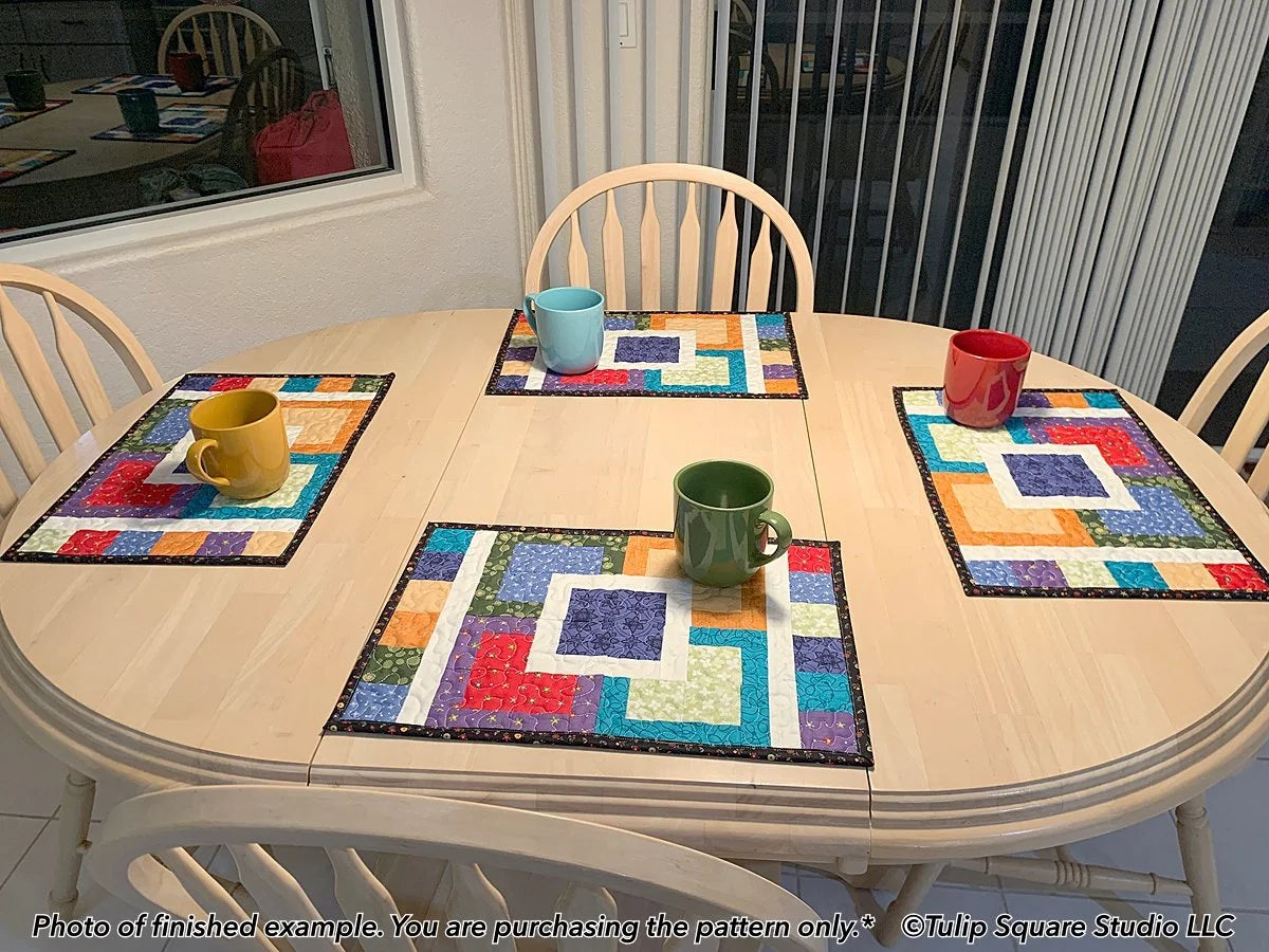 Stacked Squares Placemats Downloadable Pattern by Tulip Square