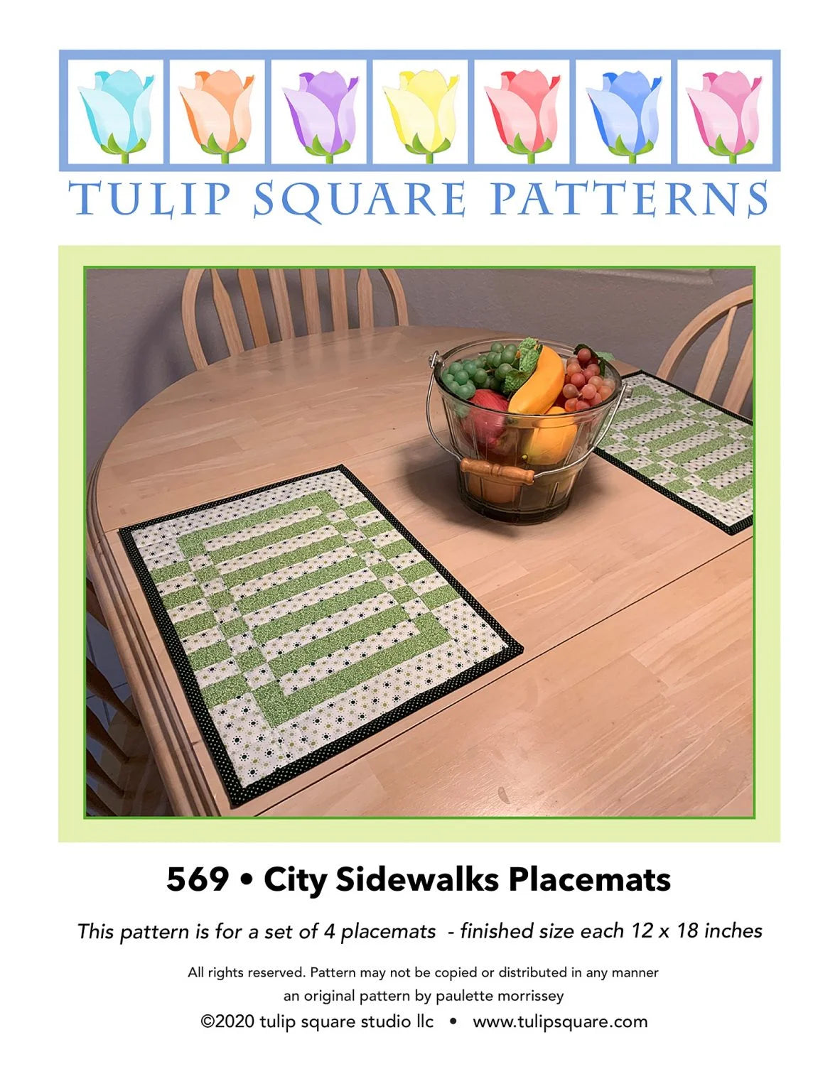 City Sidewalks Placemats Downloadable Pattern by Tulip Square