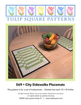 City Sidewalks Placemats Downloadable Pattern by Tulip Square