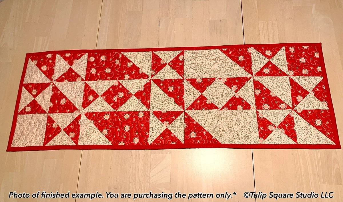 Bold Triangles Table Runner Downloadable Pattern by Tulip Square