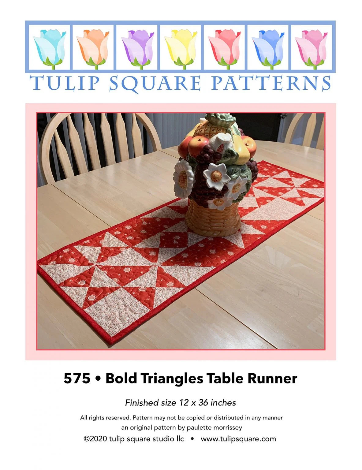 Bold Triangles Table Runner Downloadable Pattern by Tulip Square