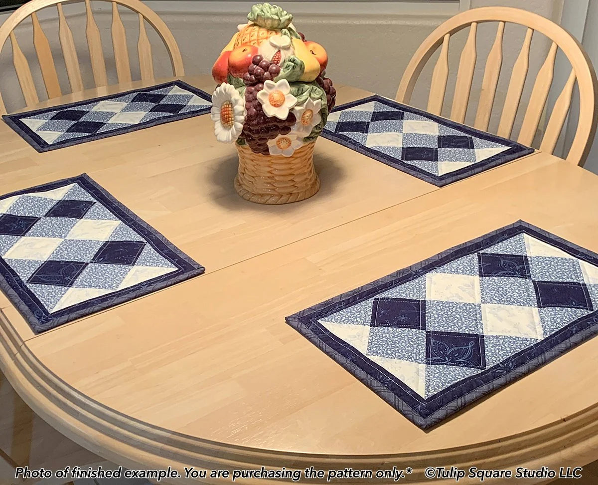 Dinner Diamonds Placemats Downloadable Pattern by Tulip Square