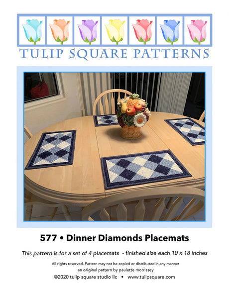 Dinner Diamonds Placemats Downloadable Pattern by Tulip Square