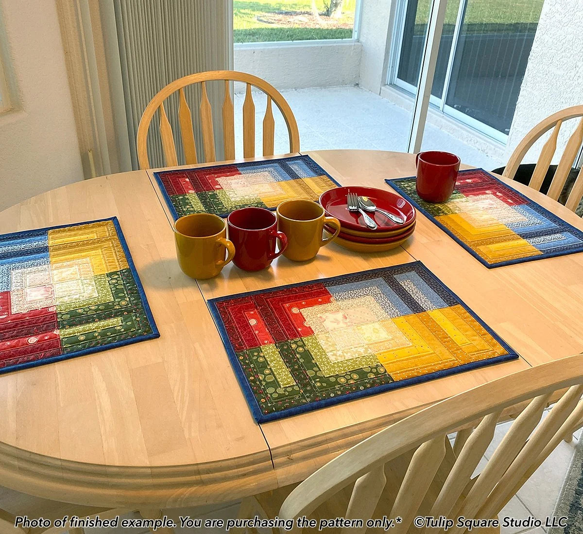 Four Square Meals Placemat Set Downloadable Pattern by Tulip Square Patterns