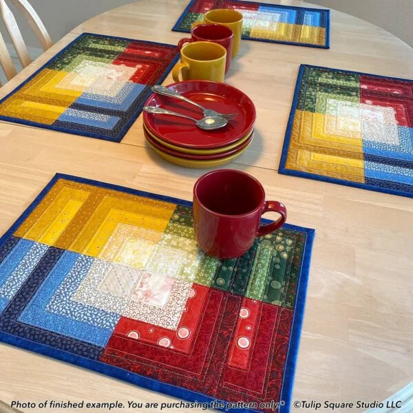 Four Square Meals Placemat Set Downloadable Pattern by Tulip Square Patterns