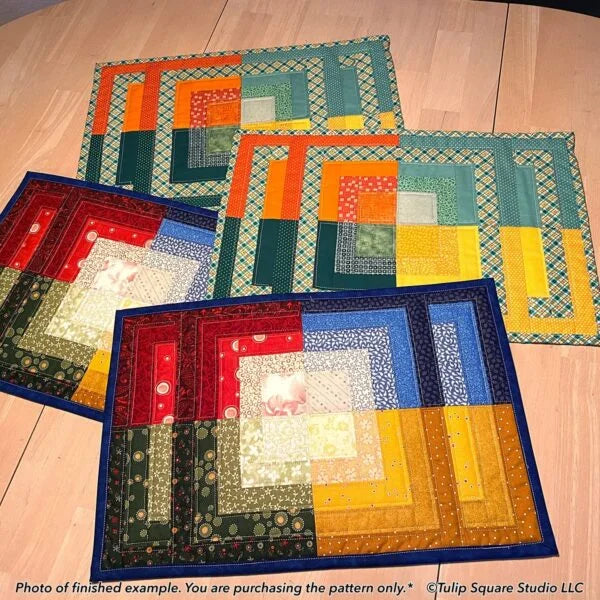 Four Square Meals Placemat Set Downloadable Pattern by Tulip Square Patterns