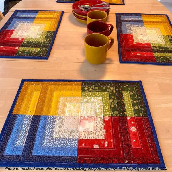 Four Square Meals Placemat Set Downloadable Pattern by Tulip Square Patterns