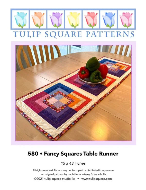 Fancy Squares Table Runner Downloadable Pattern by Tulip Square Patterns