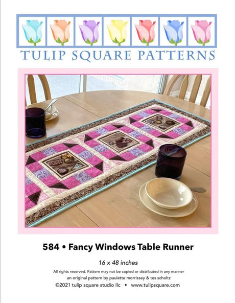 Fancy Windows Table Runner Downloadable Pattern by Tulip Square Patterns