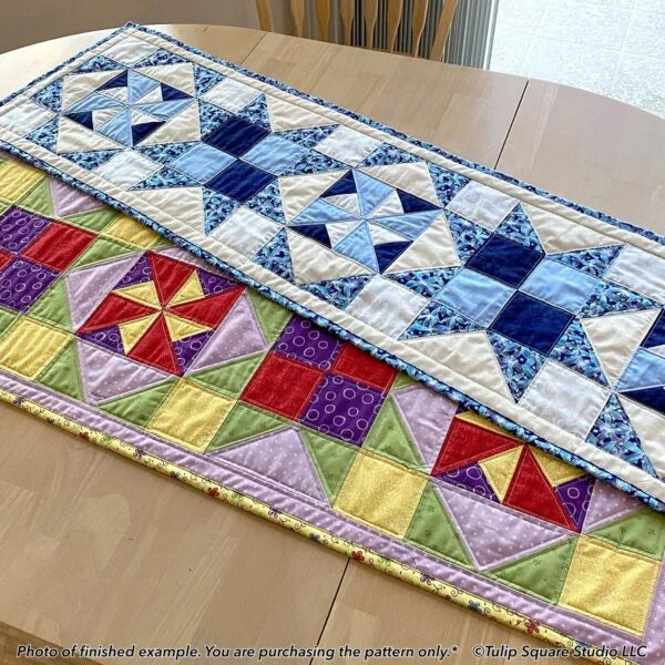 Pinwheel Pals Table Runner Downloadable Pattern by Tulip Square Patterns