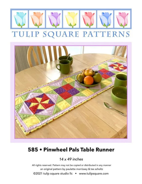 Pinwheel Pals Table Runner Downloadable Pattern by Tulip Square Patterns