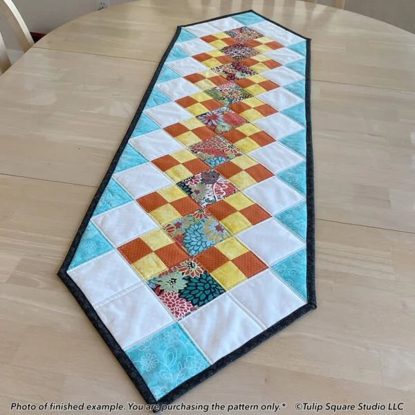 English Garden Table Runner Downloadable Pattern by Tulip Square Patterns