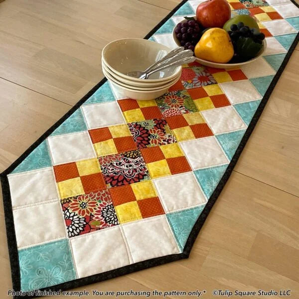 English Garden Table Runner Downloadable Pattern by Tulip Square Patterns