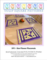 Star Flower Placemats Downloadable Pattern by Tulip Square Patterns