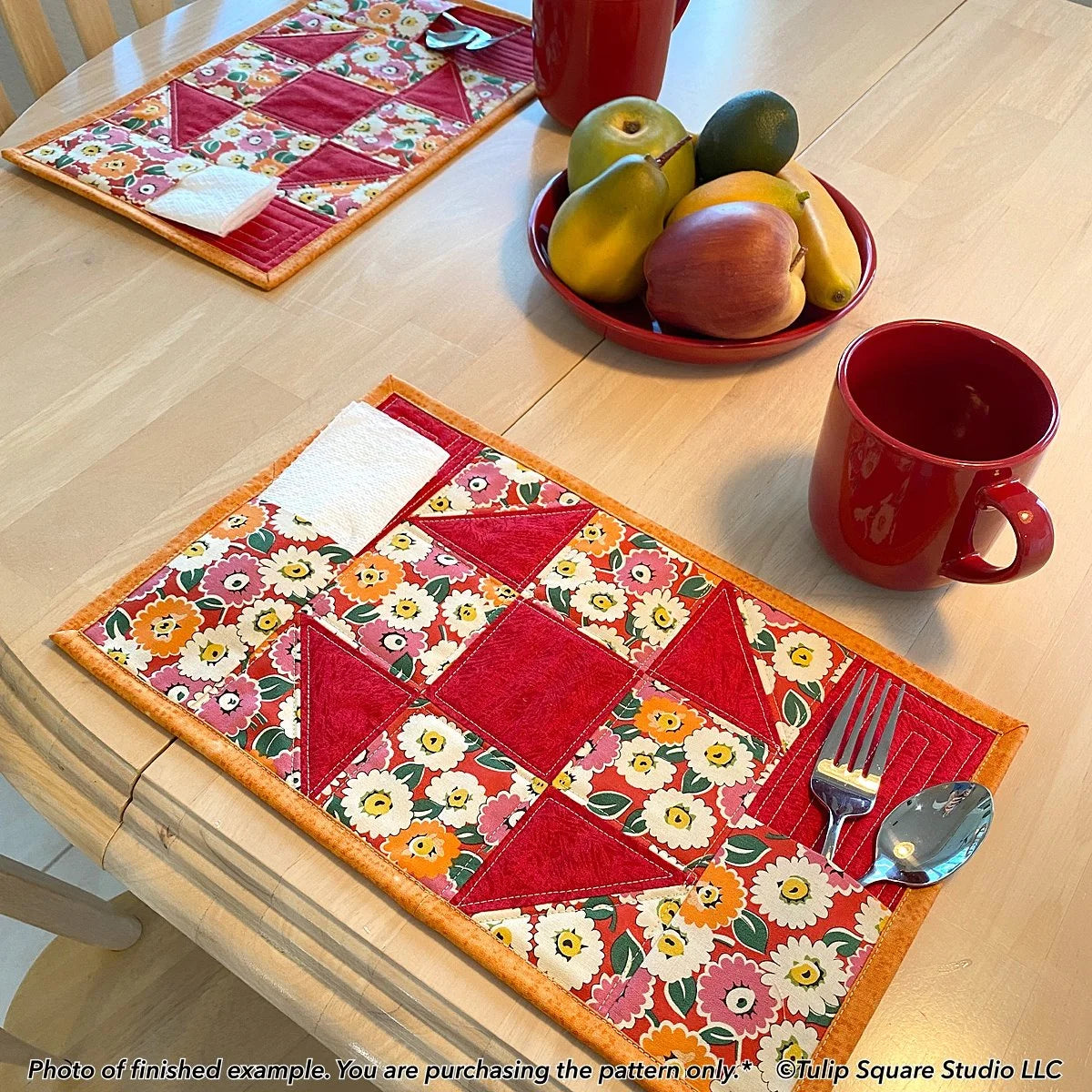 Picnic Pockets Placemats Downloadable Pattern by Tulip Square Patterns