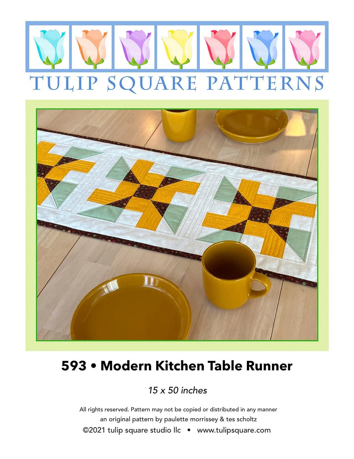 Modern Kitchen Table Runner Downloadable Pattern by Tulip Square