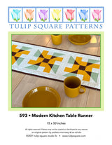 Modern Kitchen Table Runner Downloadable Pattern by Tulip Square