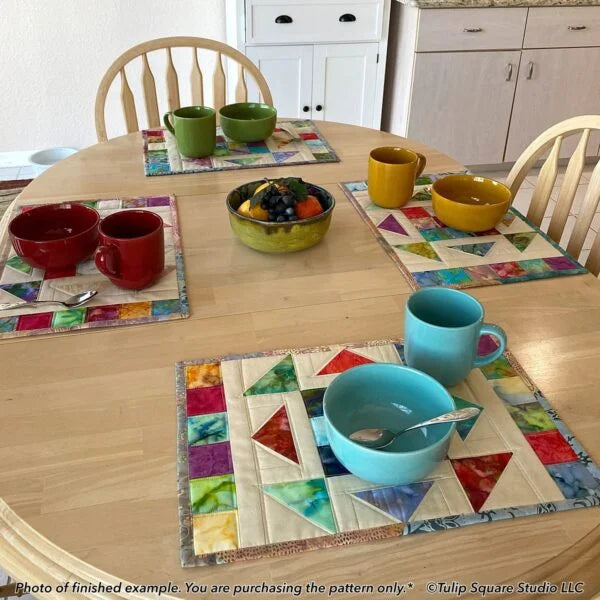 Kaleidoscope Placemat Set Downloadable Pattern by Tulip Square Patterns