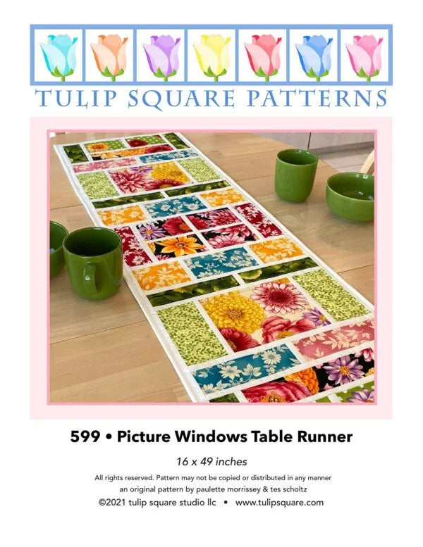 Picture Windows Table Runner Downloadable Pattern by Tulip Square Patterns