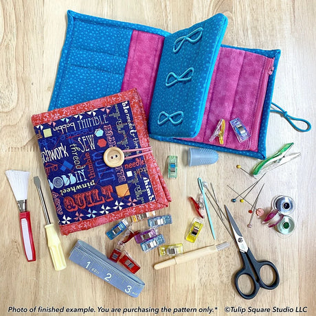 Sewing Kit Book Style Organizer Downloadable Pattern by Tulip Square