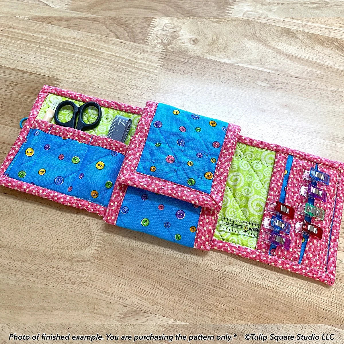 Flip Fold Sewing Kit Organizer Downloadable Pattern by Tulip Square