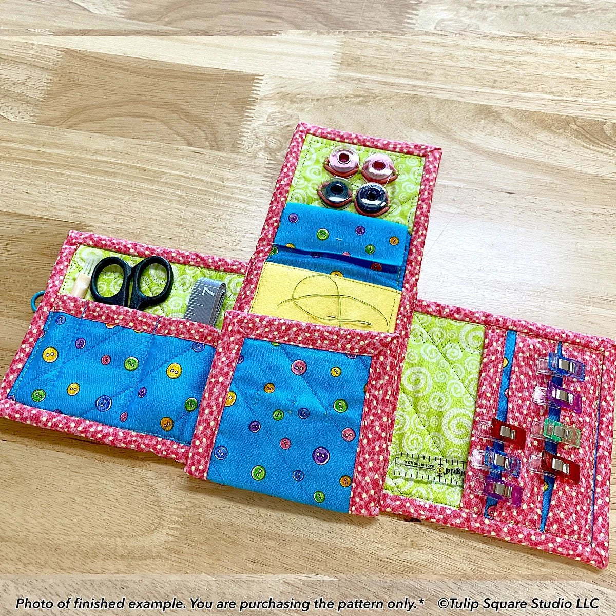 Flip Fold Sewing Kit Organizer Downloadable Pattern by Tulip Square