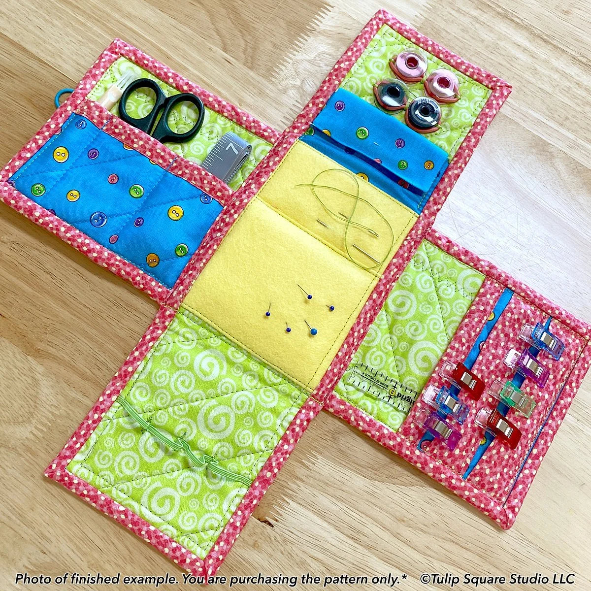 Flip Fold Sewing Kit Organizer Downloadable Pattern by Tulip Square