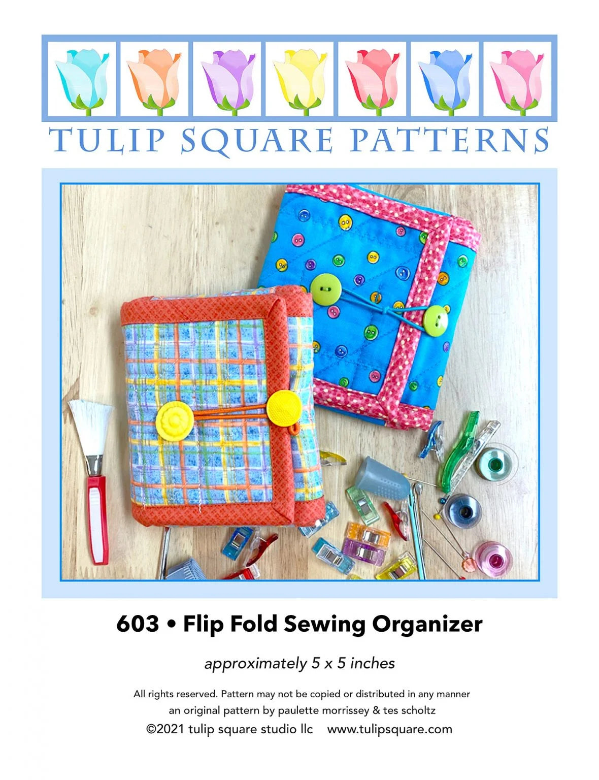 Flip Fold Sewing Kit Organizer Downloadable Pattern by Tulip Square