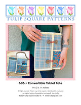 Convertible Tablet Tote Downloadable Pattern by Tulip Square Patterns