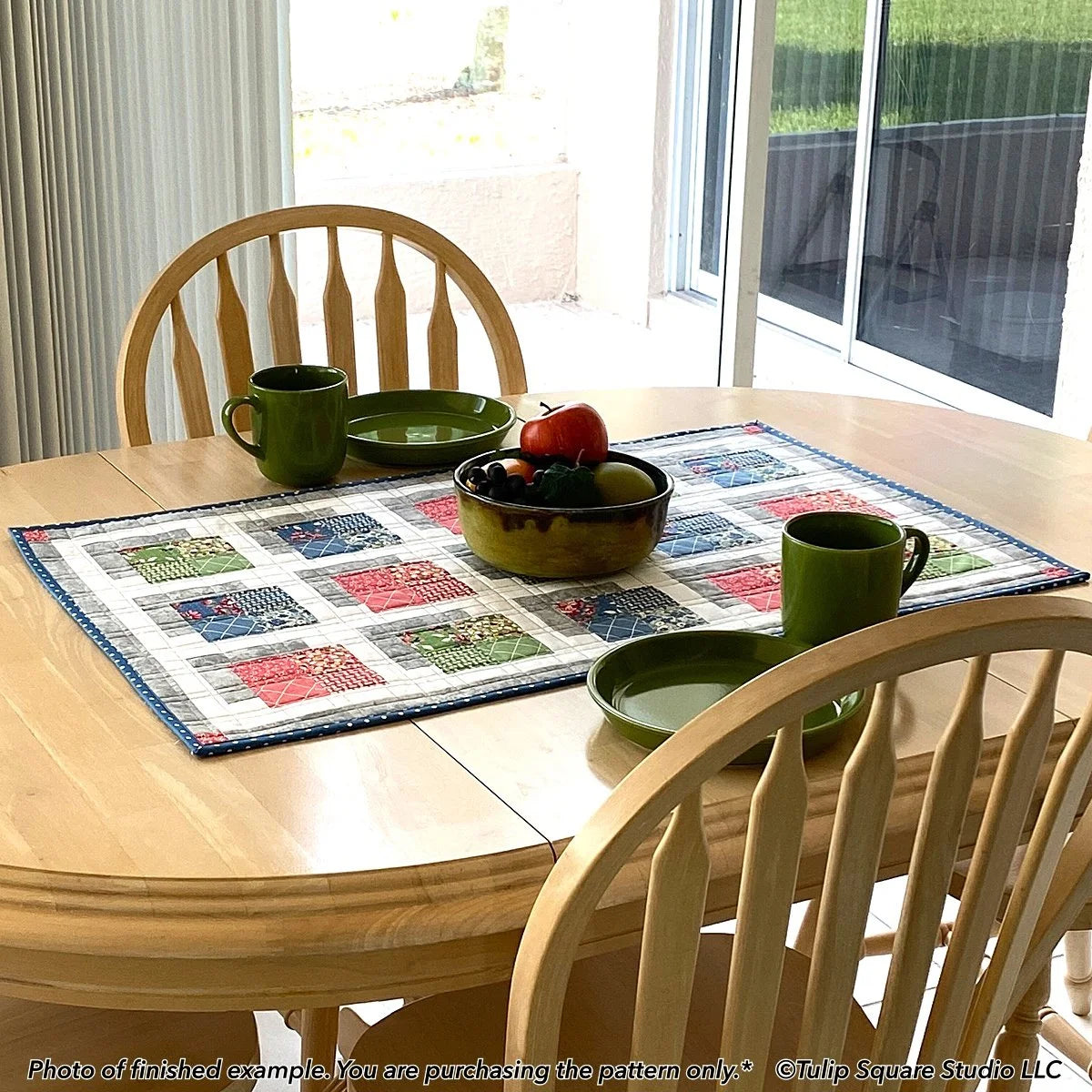 Shadow Boxes Table Topper Downloadable Patternn by Tulip Square