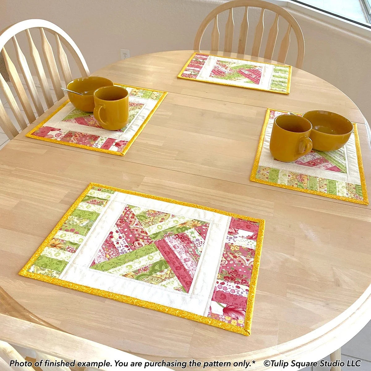 Rainbow Weave Placemat Set Downloadable Pattern by Tulip Square Patterns