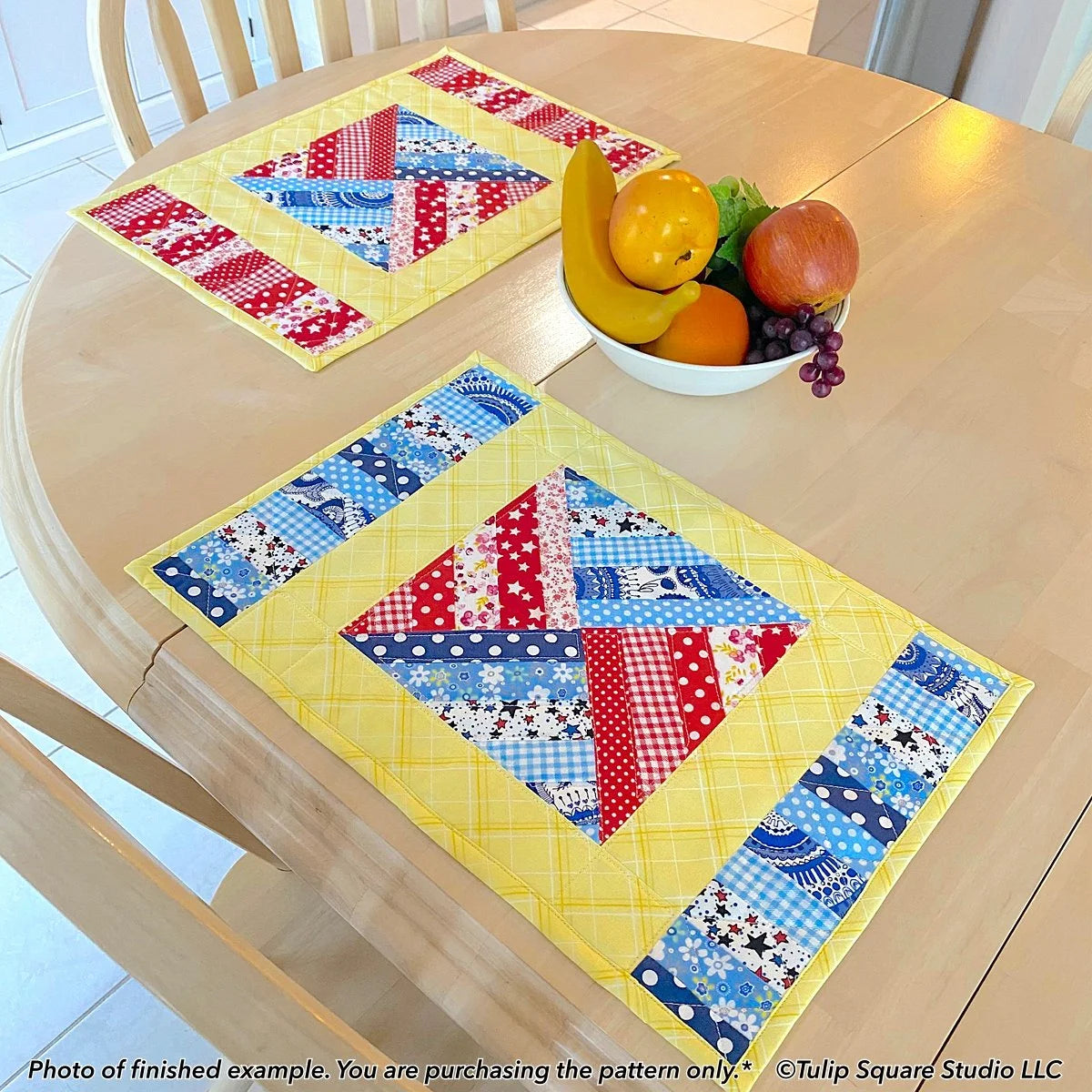 Rainbow Weave Placemat Set Downloadable Pattern by Tulip Square Patterns