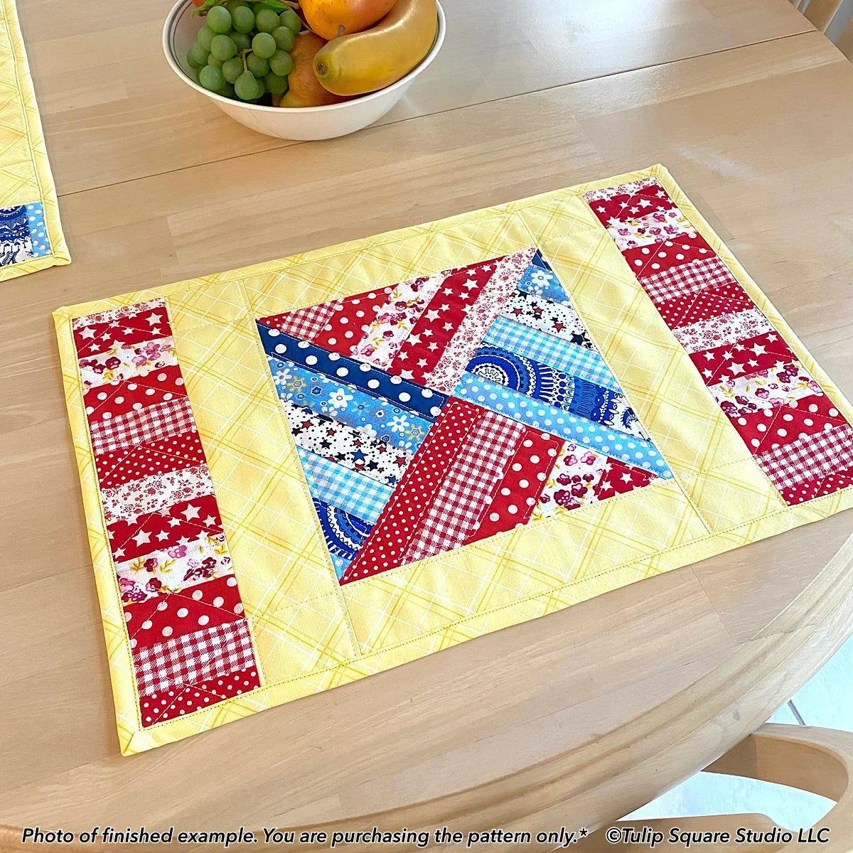 Rainbow Weave Placemat Set Downloadable Pattern by Tulip Square Patterns