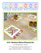 Rainbow Weave Placemat Set Downloadable Pattern by Tulip Square Patterns