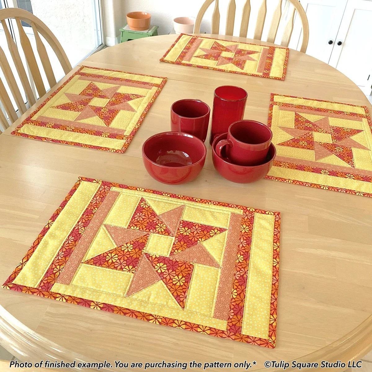 Spinning Star Placemats Downloadable Pattern by Tulip Square