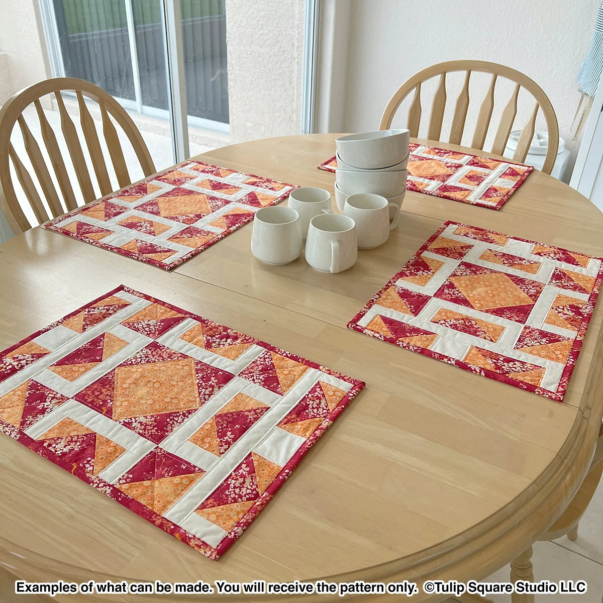 Shattered Diamonds Placemats Downloadable Pattern by Tulip Square