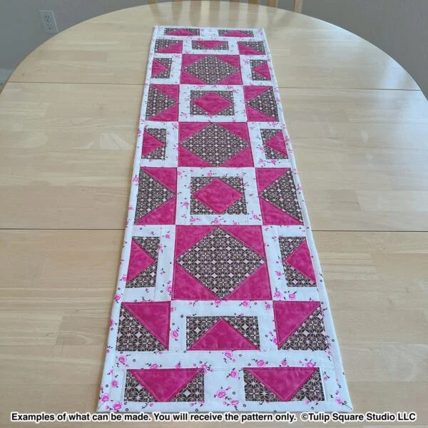 Shattered Diamonds Table Runner Downloadable Pattern by Tulip Square Patterns