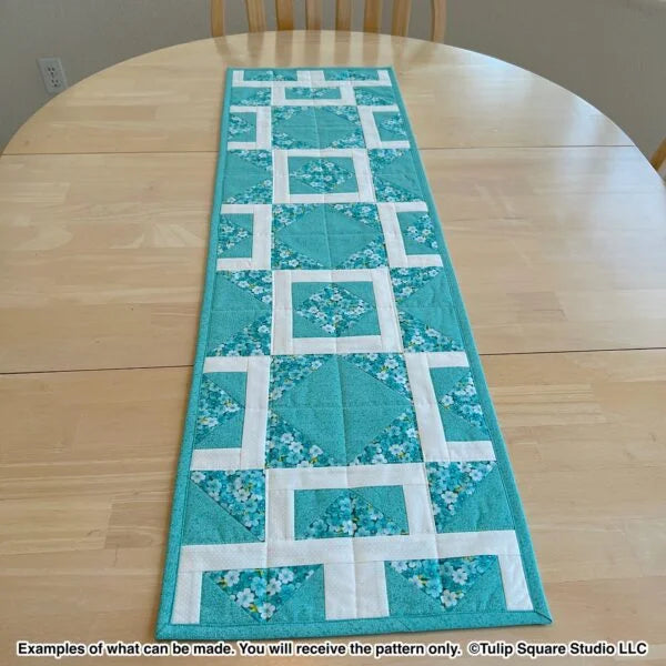 Shattered Diamonds Table Runner Downloadable Pattern by Tulip Square Patterns